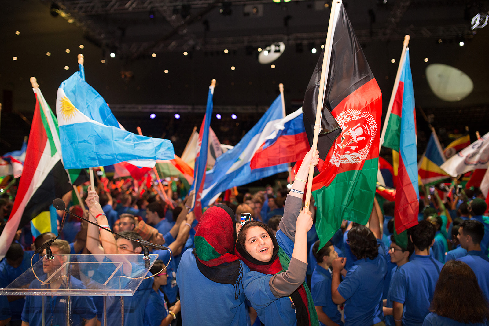 FIRST Global robotics competition - international flags ceremony
