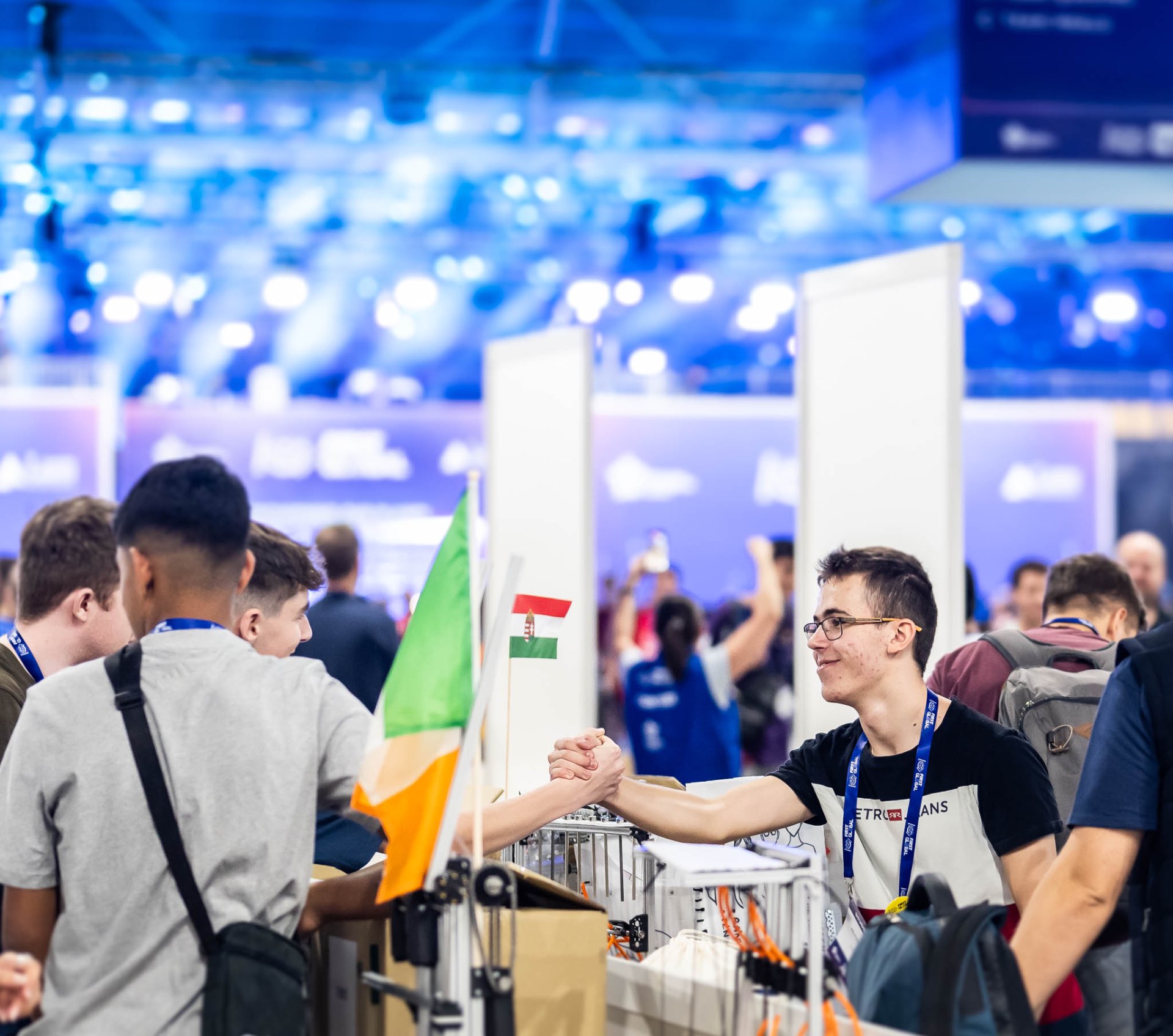 FIRST Global robotics competitors handshake - Singapore