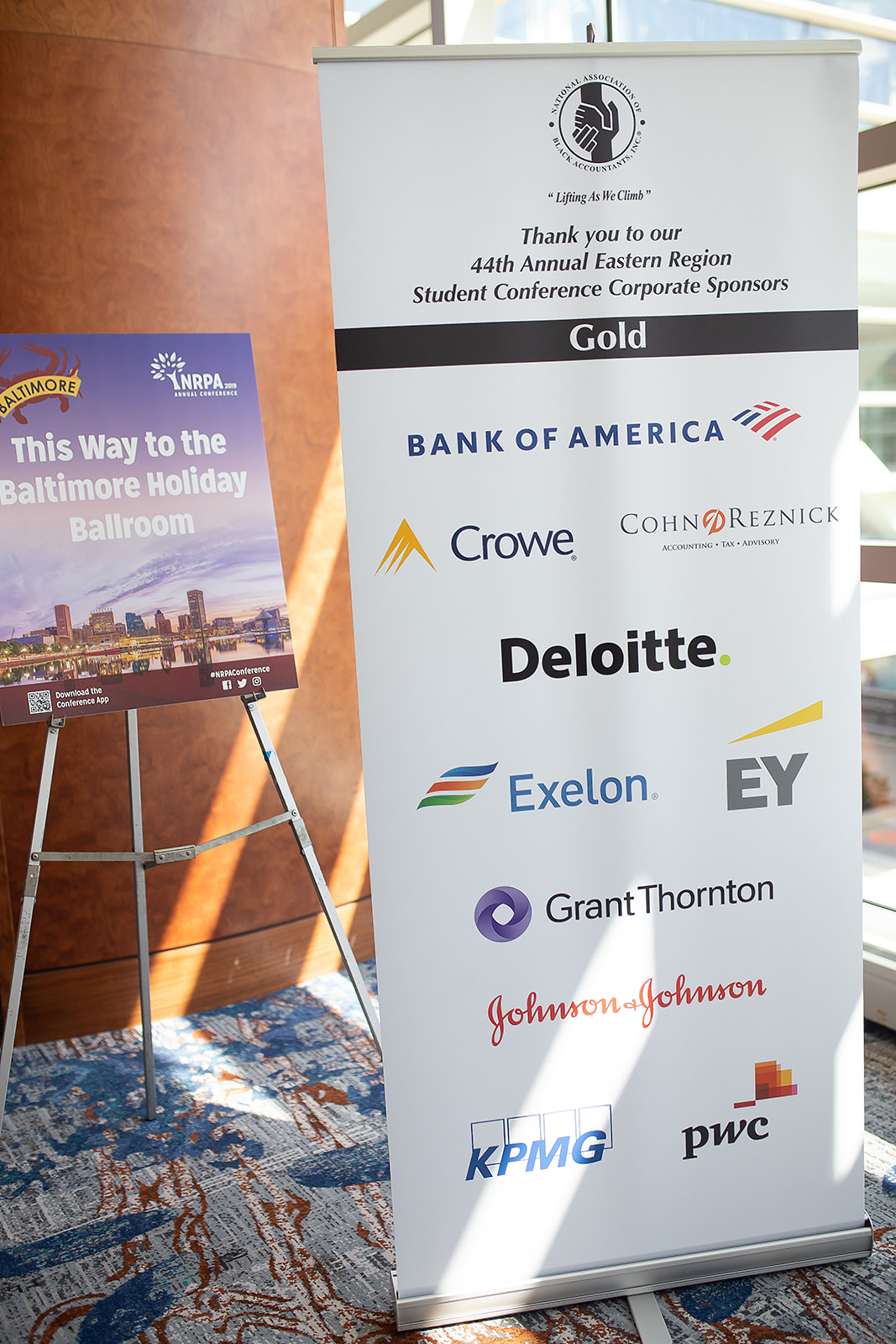 NABA Eastern Region conference sponsor banner - corporate logos